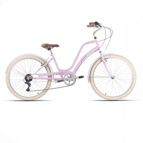 Bicicleta cruiser americana rosa