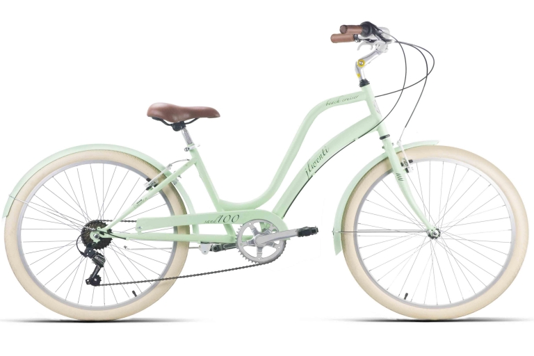 bicicleta cruiser verde pastel