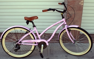 bicicleta playera cruiser mujer rosa